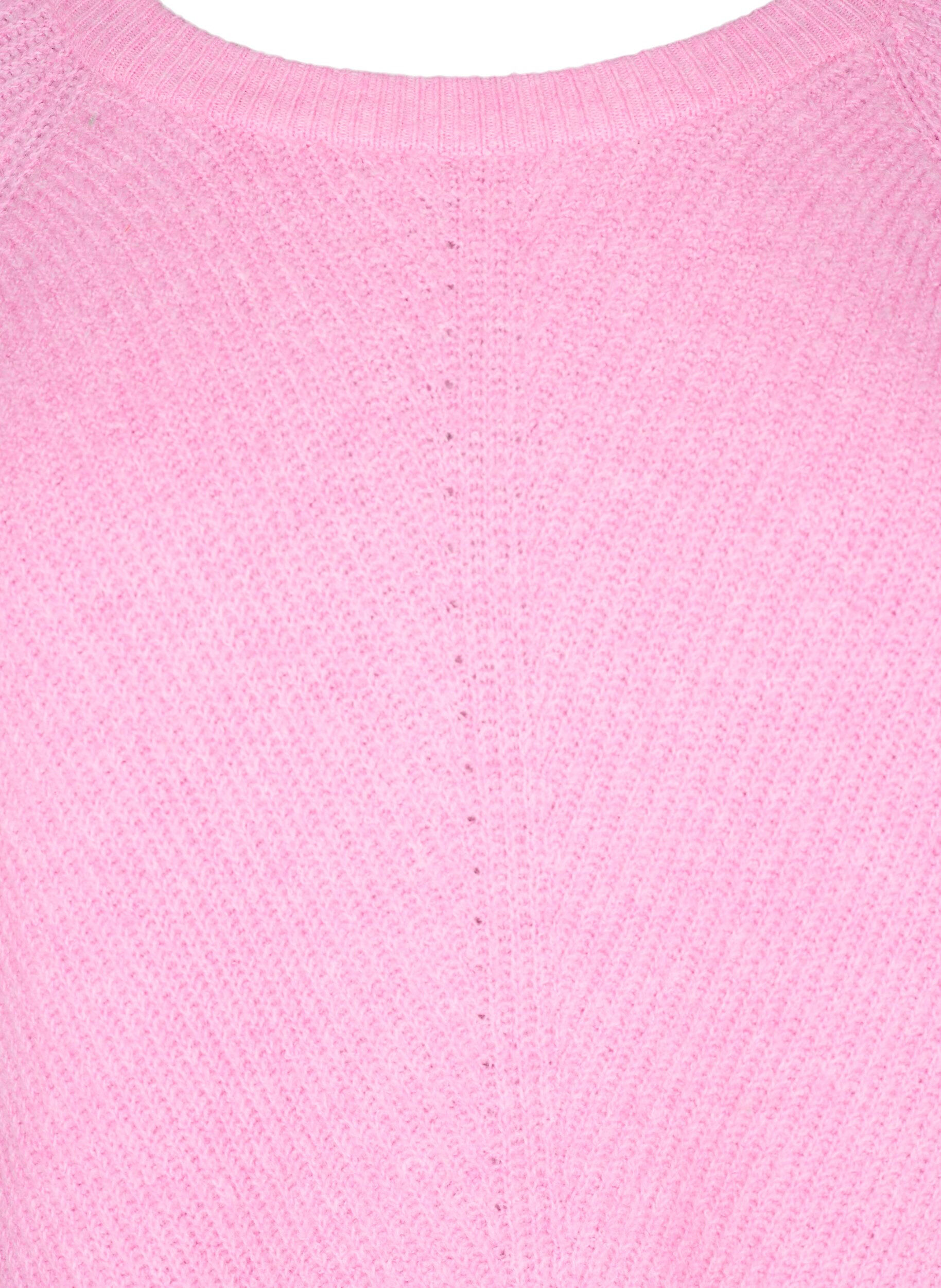ZizziStrickbluse mit Rundhalsausschnitt, Begonia Pink Mel., Packshot image number 2