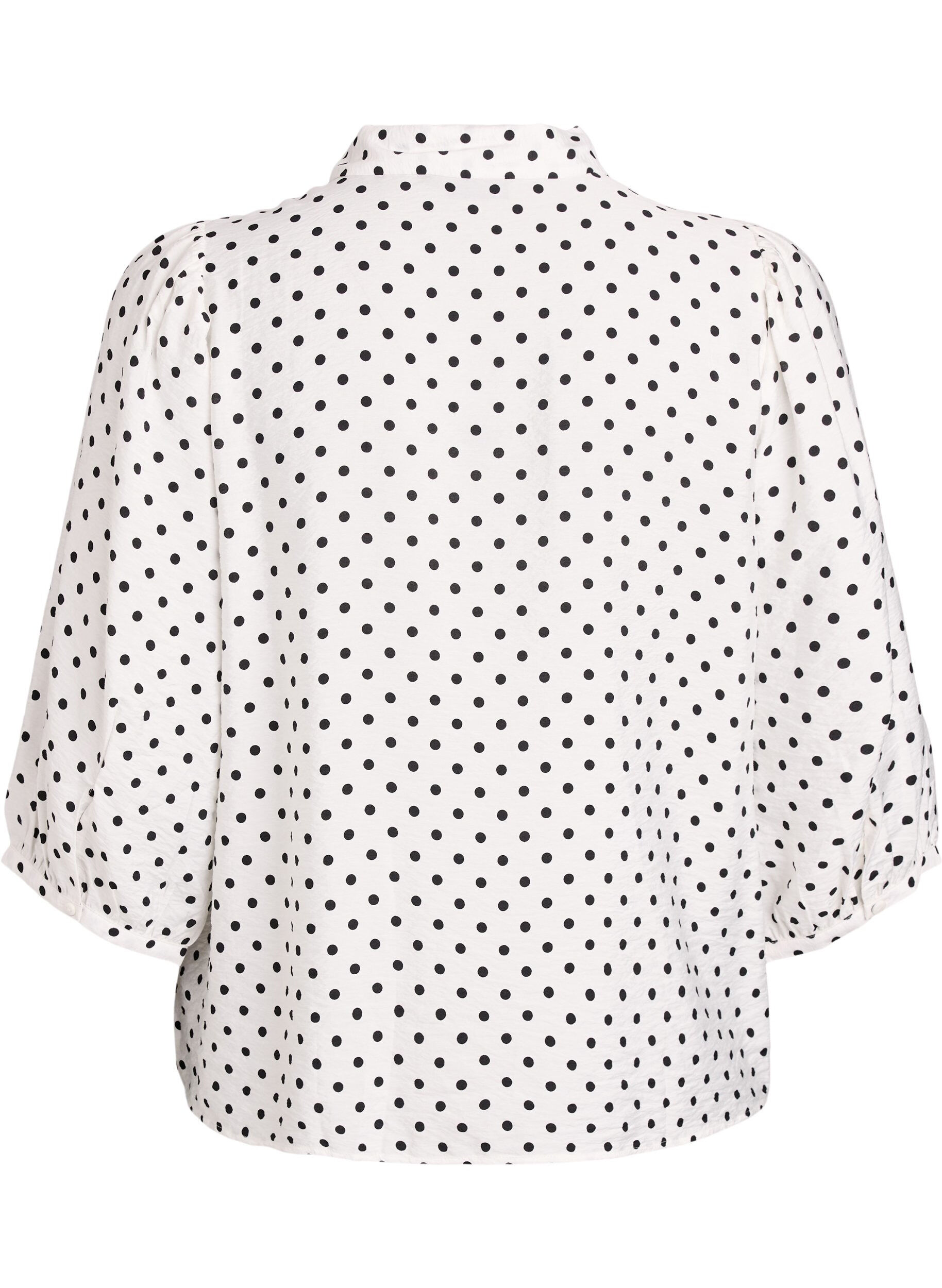 ZizziBluse mit P&uuml;nktchenmuster und 3/4-&Auml;rmeln, Wei&szlig;, Packshot image number 1