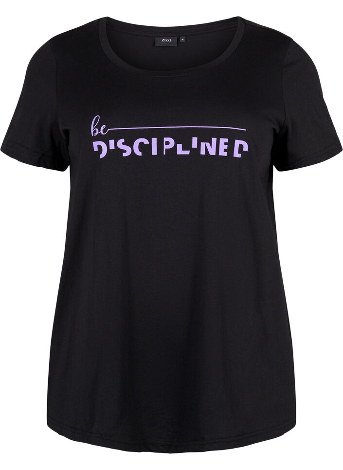 Trainings-T-Shirt mit Print, Black w. Disciplined, Packshot image number 0