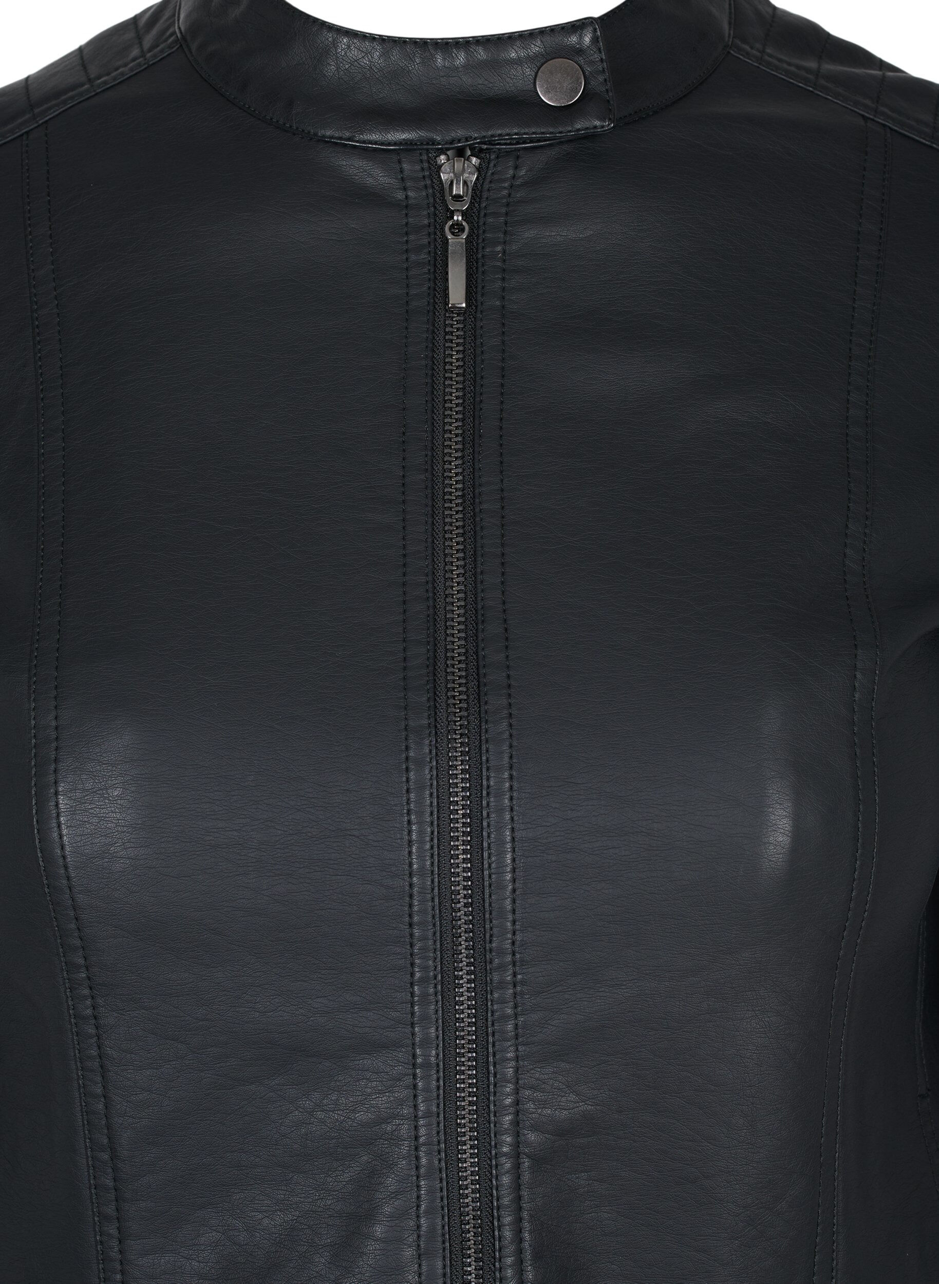 ZizziKunstlederjacke mit Taschen, Black, Packshot image number 2