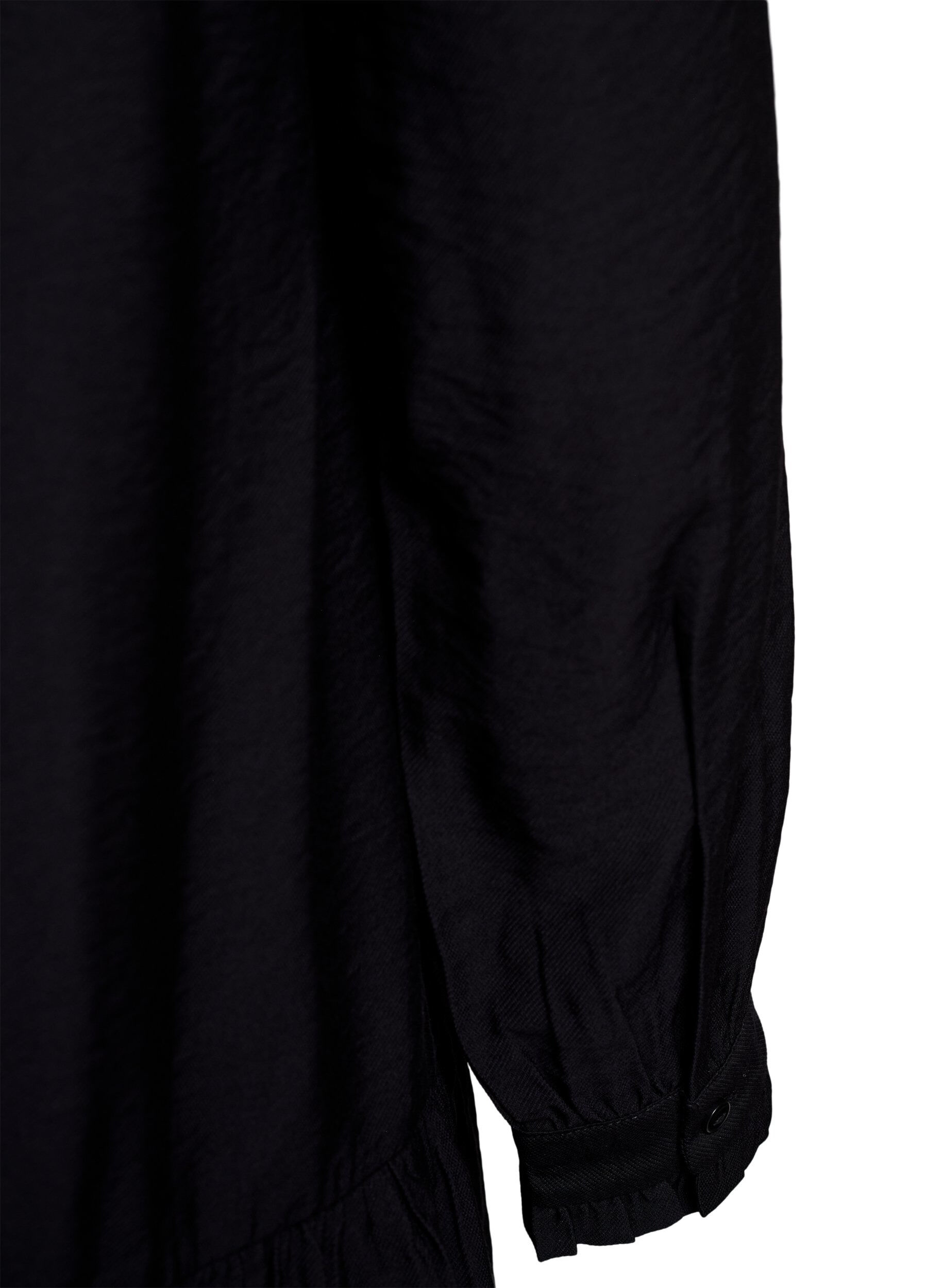 ZizziKurzes A-Linien-Kleid mit R&uuml;schen, Schwarz, Packshot image number 3