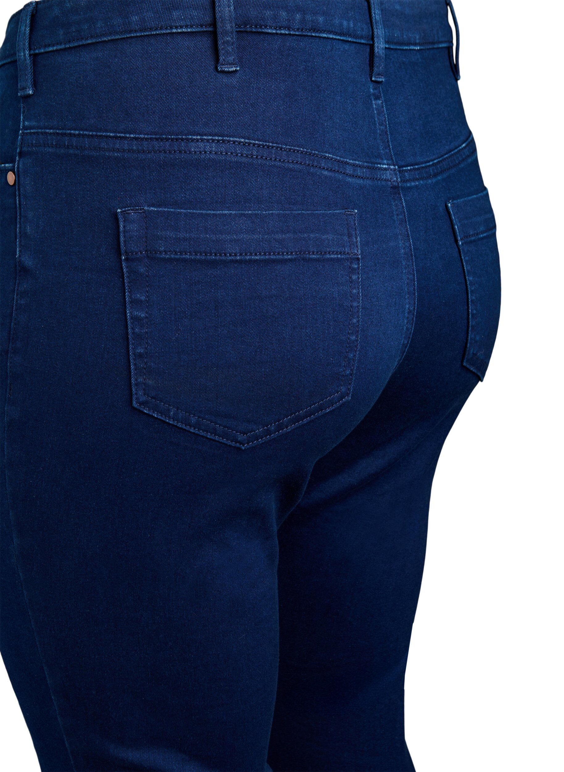 ZizziAmy Caprijeans mit hohem Taille und Super Slim Fit, Blau, Packshot image number 3