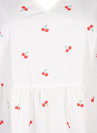 Kleid mit Kirschdruck in A-Linien-Form, B. White/Cherry, Packshot image number 2
