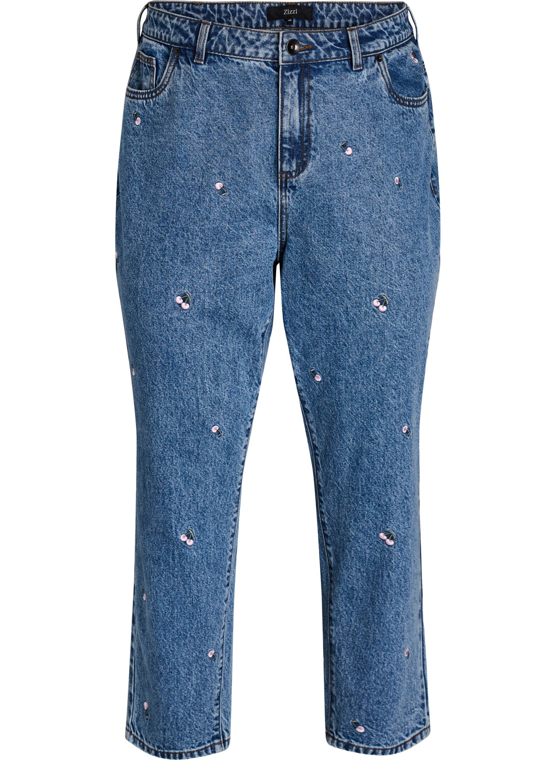 Mille Mom Fit Jeans mit Stickerei