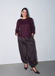 Bluse mit vertikaler Struktur und Glitzerfaden, Rot, Model image number 1