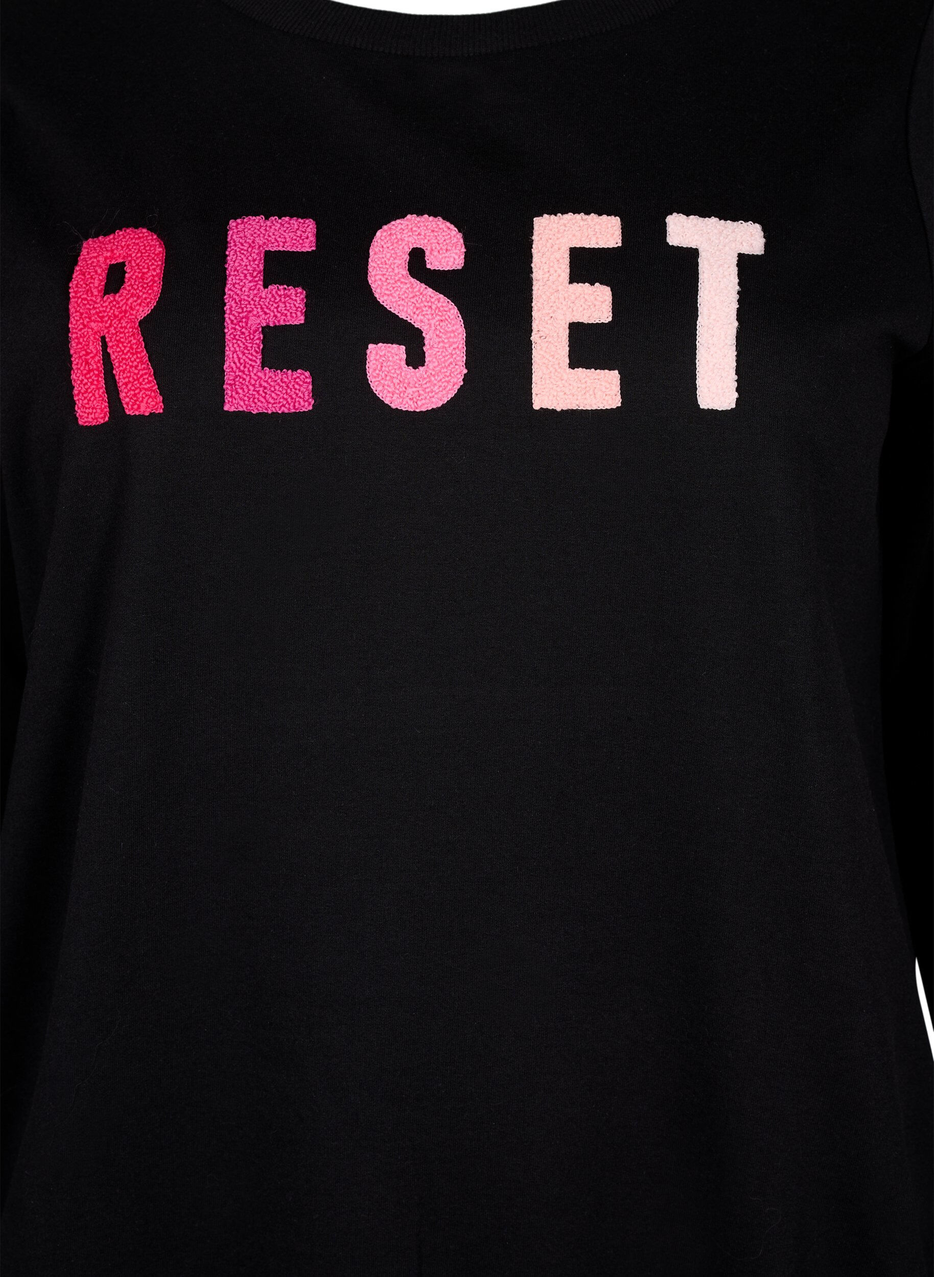 ZizziSweatshirt mit Text, Black W. Reset, Packshot image number 2