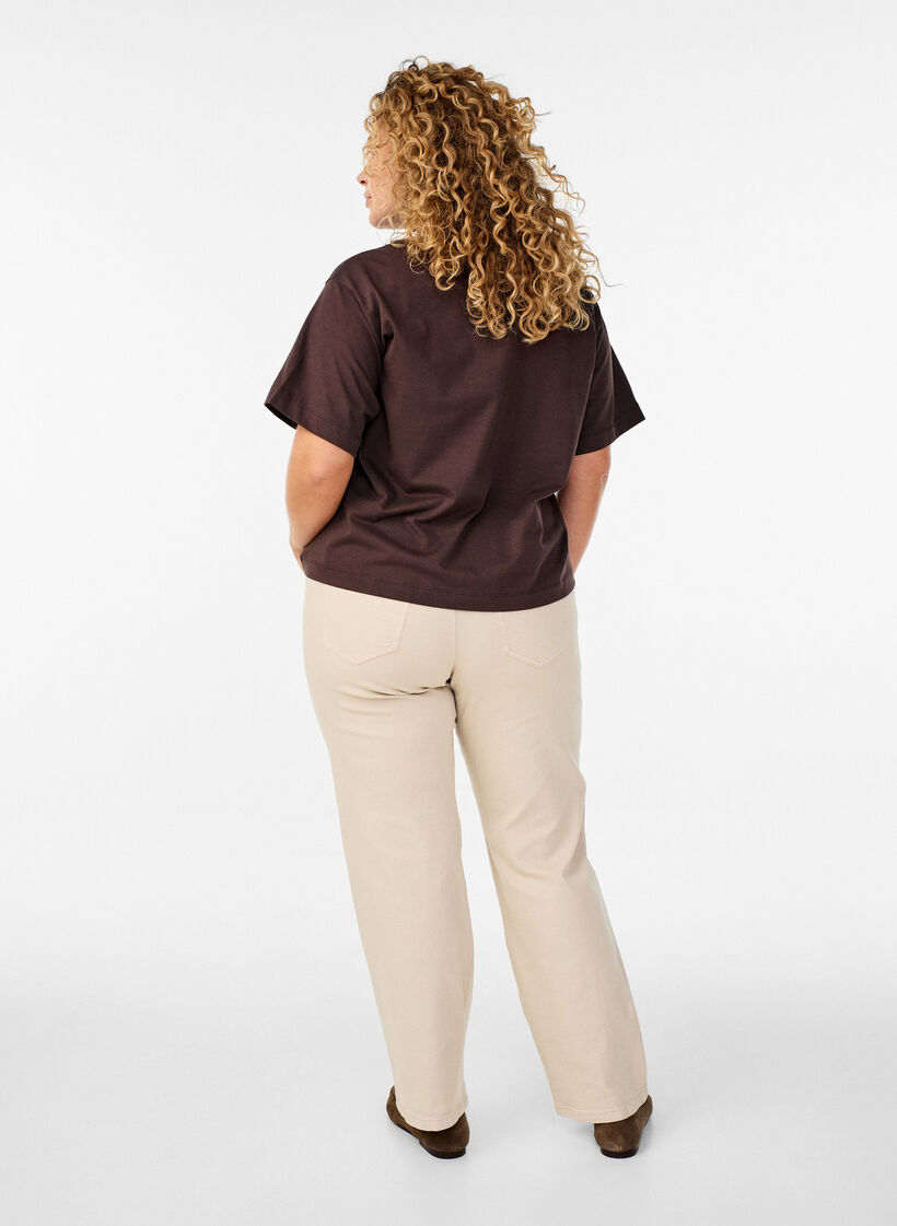 Gemma-Jeans mit hoher Taille, Beige, Model image number 1