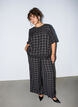 Karierte Hose mit weitem Bein, Schwarz, Model image number 0