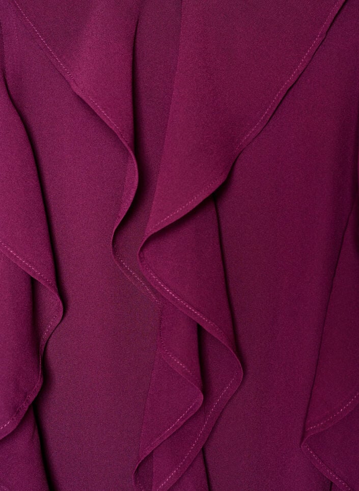 Partykleid mit R&uuml;schendetails und V-Ausschnitt, Rot, Packshot image number 2