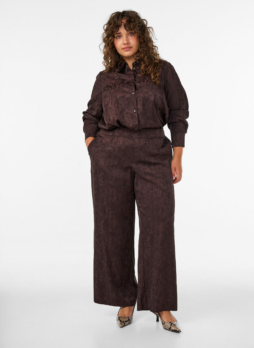 Bluse mit Ton-in-Ton-Paisleymuster, Braun, Model image number 1