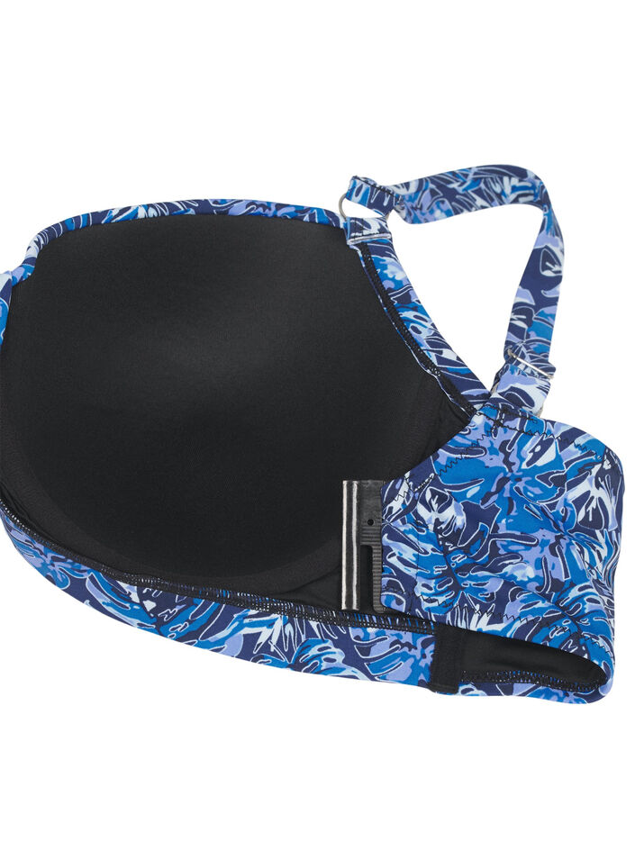 Bikinioberteil mit B&uuml;gel und Muster, Blau, Packshot image number 3