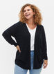 Streifen Ton-in-Ton Strickjacke, Navy Blazer, Model image number 0