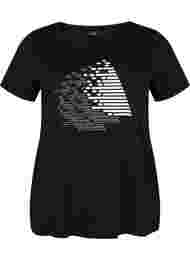 Trainings-T-Shirt mit Print, Black w. White, Packshot