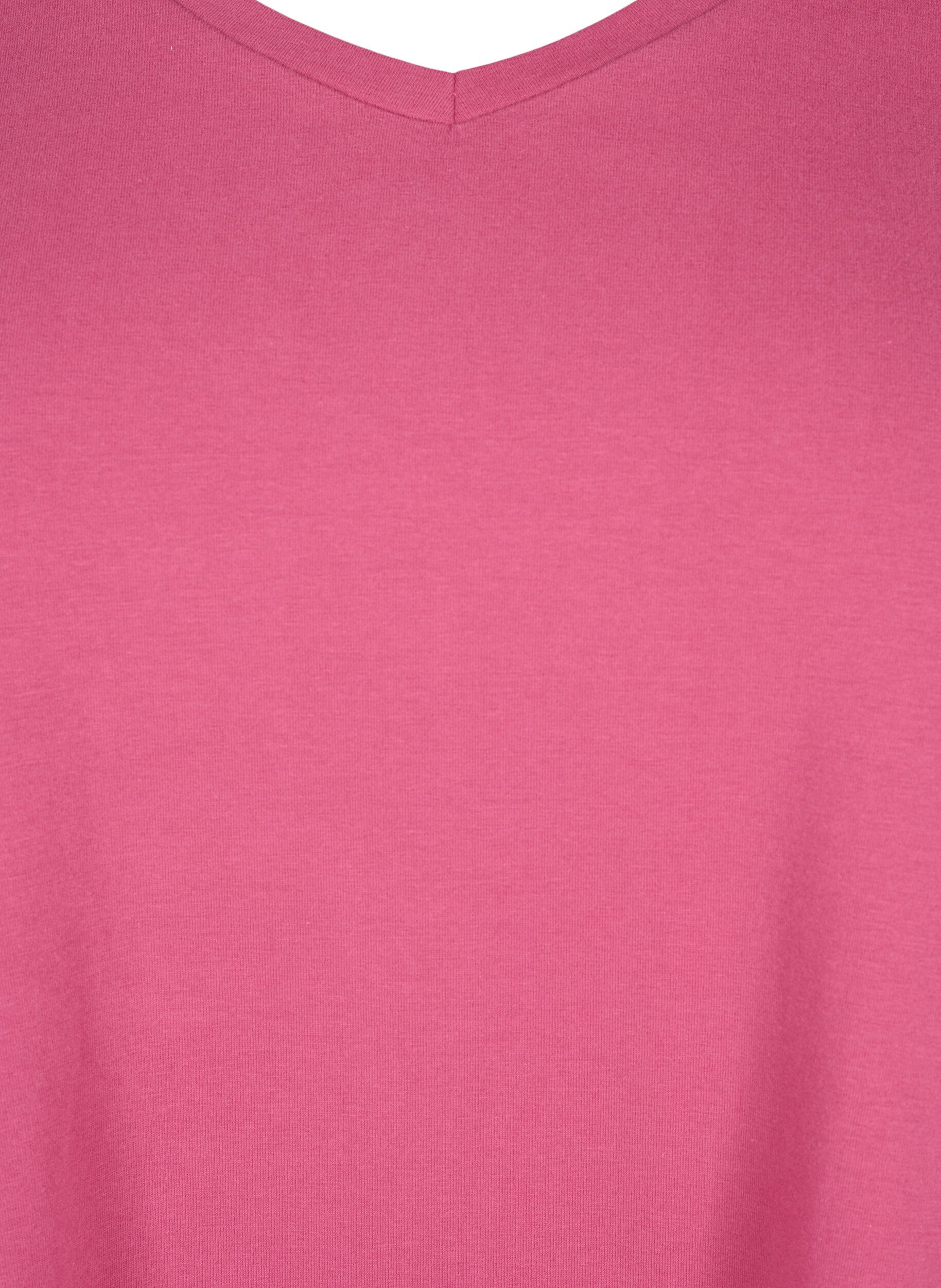 ZizziUnifarbenes Basic-T-Shirt aus Baumwolle, Rot, Packshot image number 2