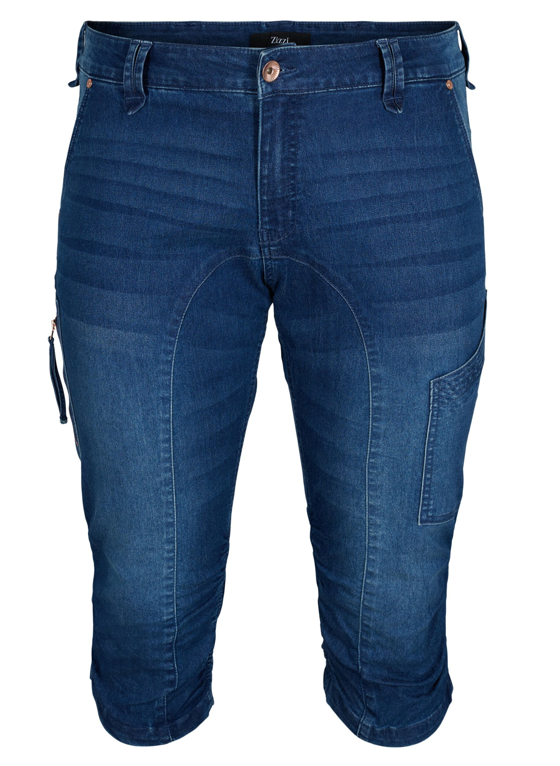 Slim Fit Caprijeans mit Taschen