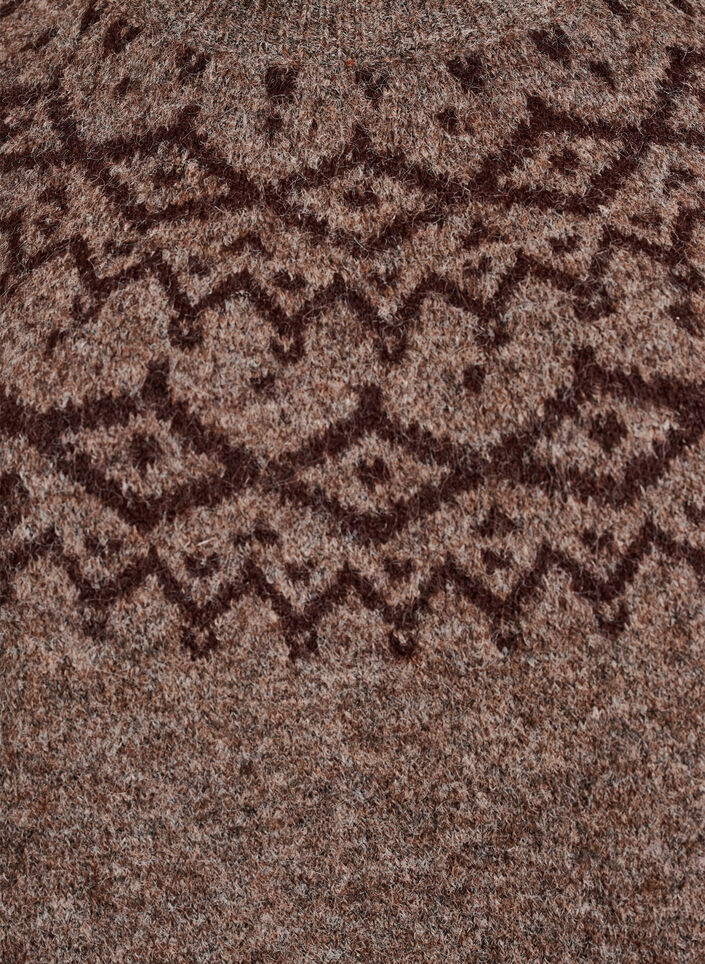 Pullover mit nordischem Muster, Braun, Packshot image number 2