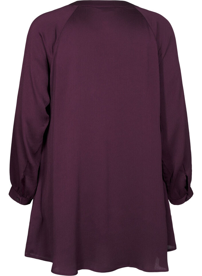 Lange Bluse mit Knöpfen und langen Ärmeln, Potent Purple, Packshot image number 1