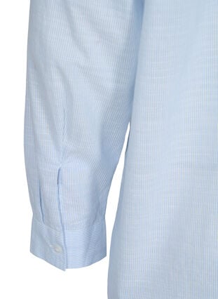 Gestreiftes Schlafshirt aus Baumwolle, White w. Blue Stripe, Packshot image number 3