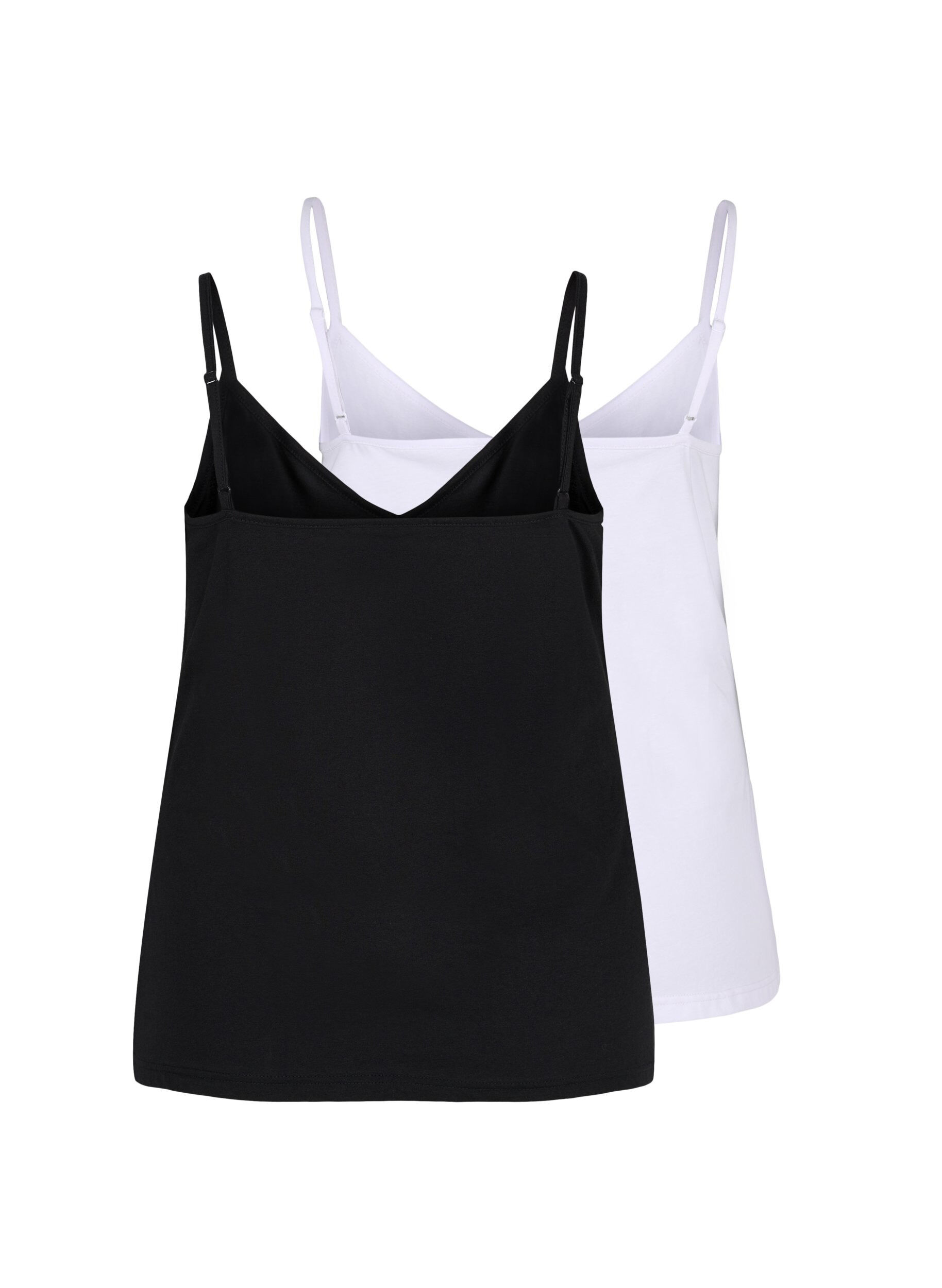 Zizzi2er-Pack Basic-Top aus Baumwolle, Black/Bright White, Packshot image number 1