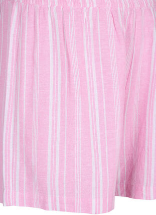 Gestreifte kurze Hose aus einer Leinen-Viskose-Mischung, Rosebloom Wh.Stripe, Packshot image number 2