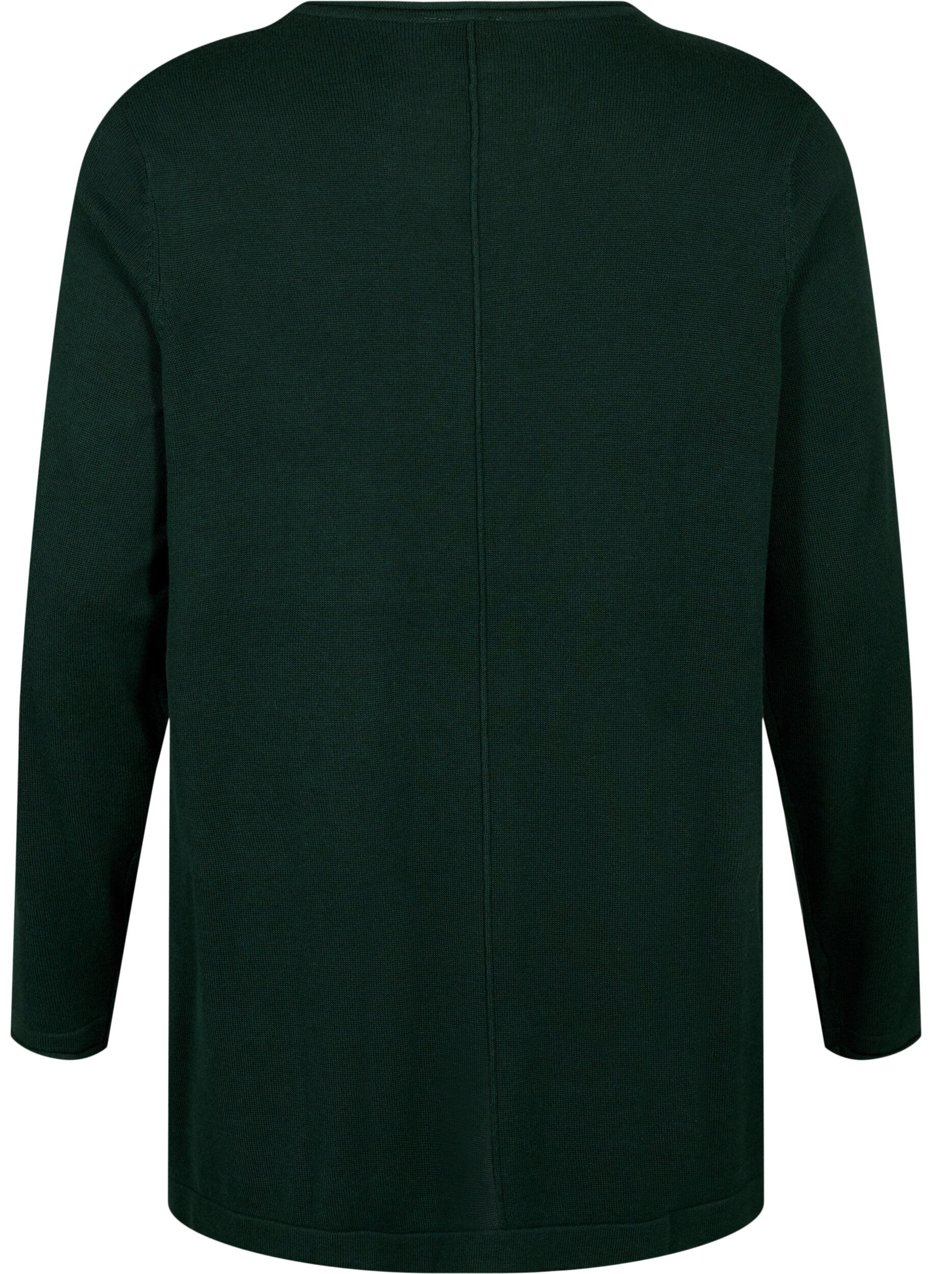 ZizziGestrickte Bluse aus Baumwoll-Viskose-Mischung, Gr&uuml;n, Packshot image number 1