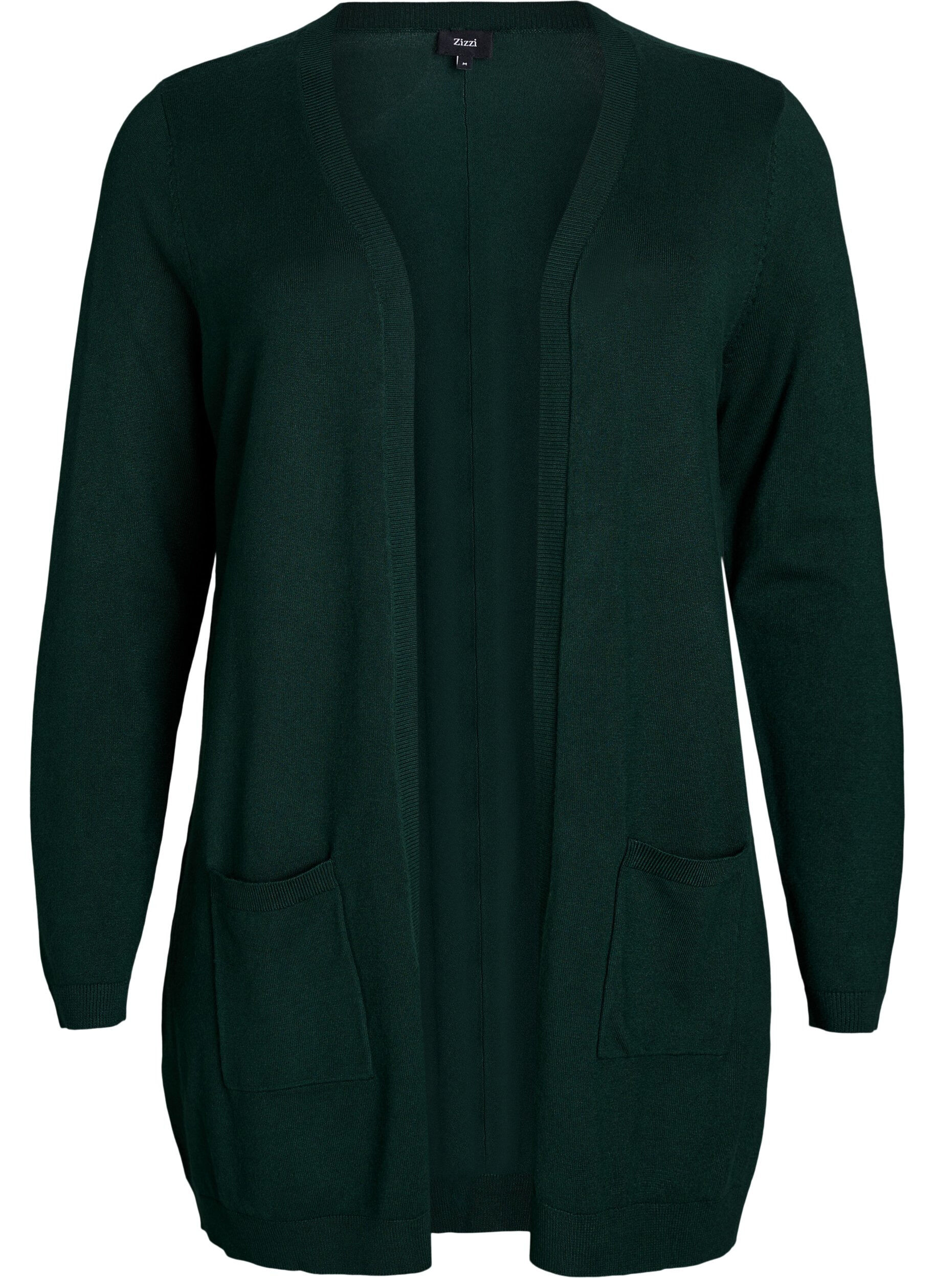 ZizziLange Strickjacke aus Viskose-Mischung, Gr&uuml;n, Packshot image number 0