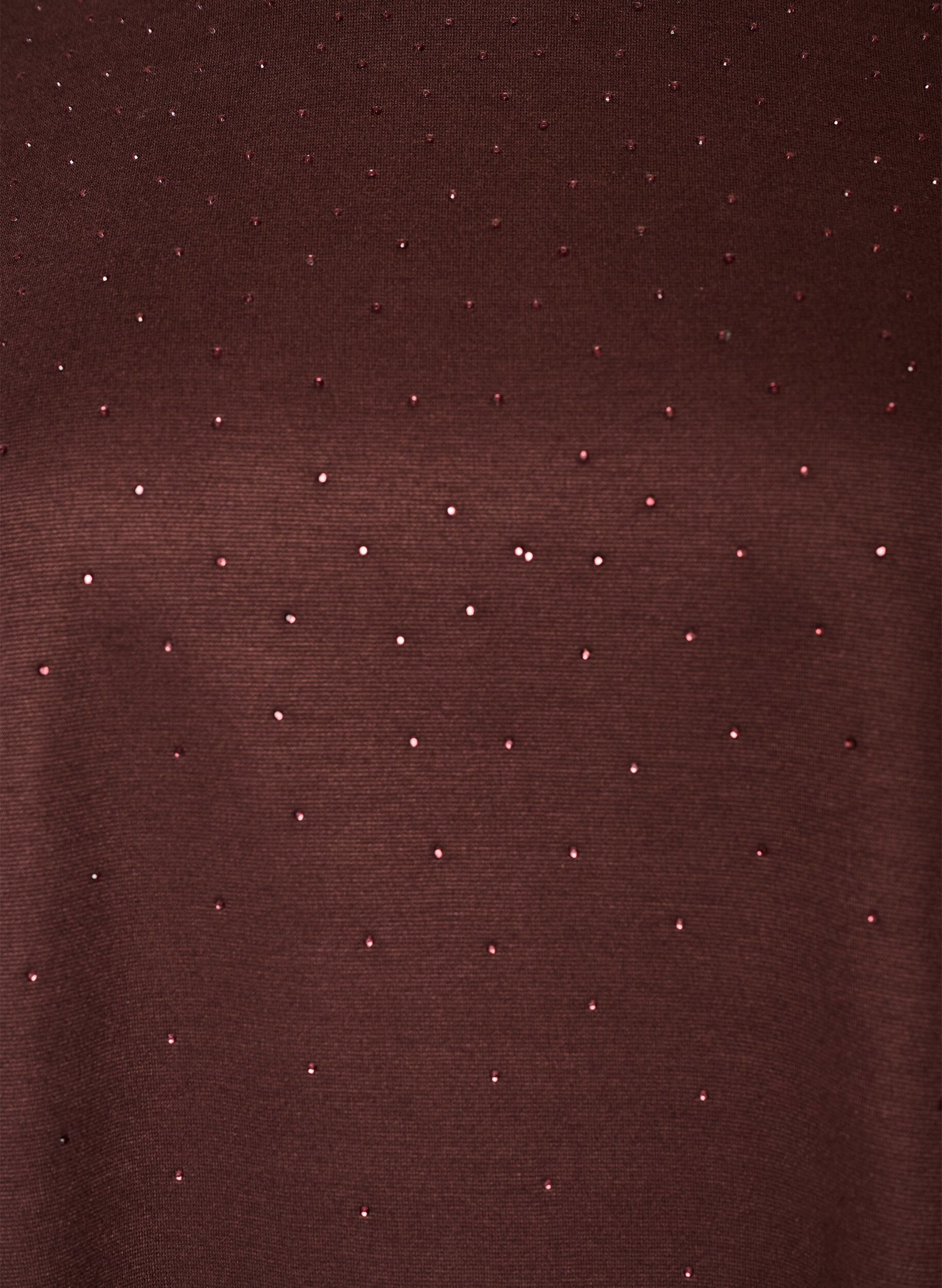 ZizziT-Shirt mit Strasssteinen und Rundhalsausschnitt, Braun, Packshot image number 2