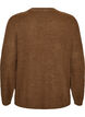 Strickbluse mit Rippstruktur und Knopfdetails, Braun, Packshot image number 1