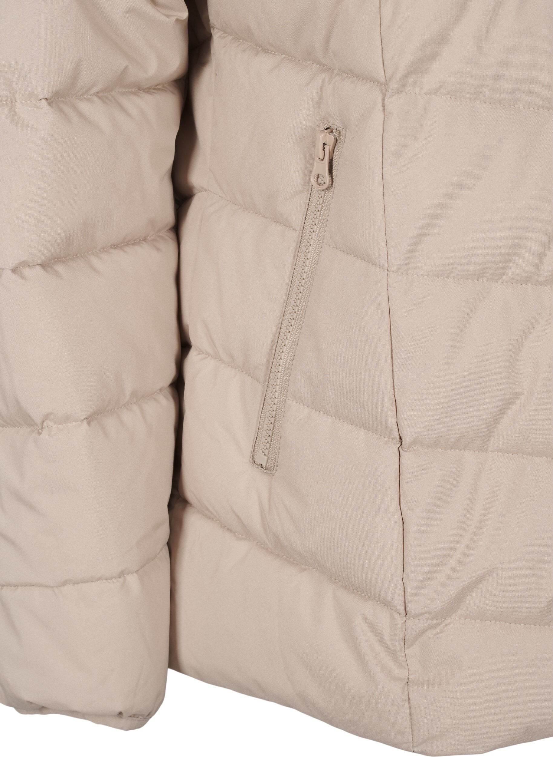 ZizziKurze Steppjacke mit Kapuze, Beige, Packshot image number 3