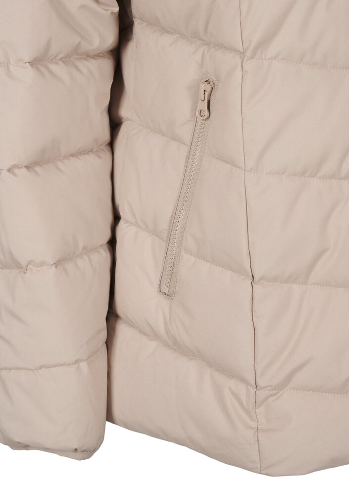 Kurze Steppjacke mit Kapuze, Beige, Packshot image number 3