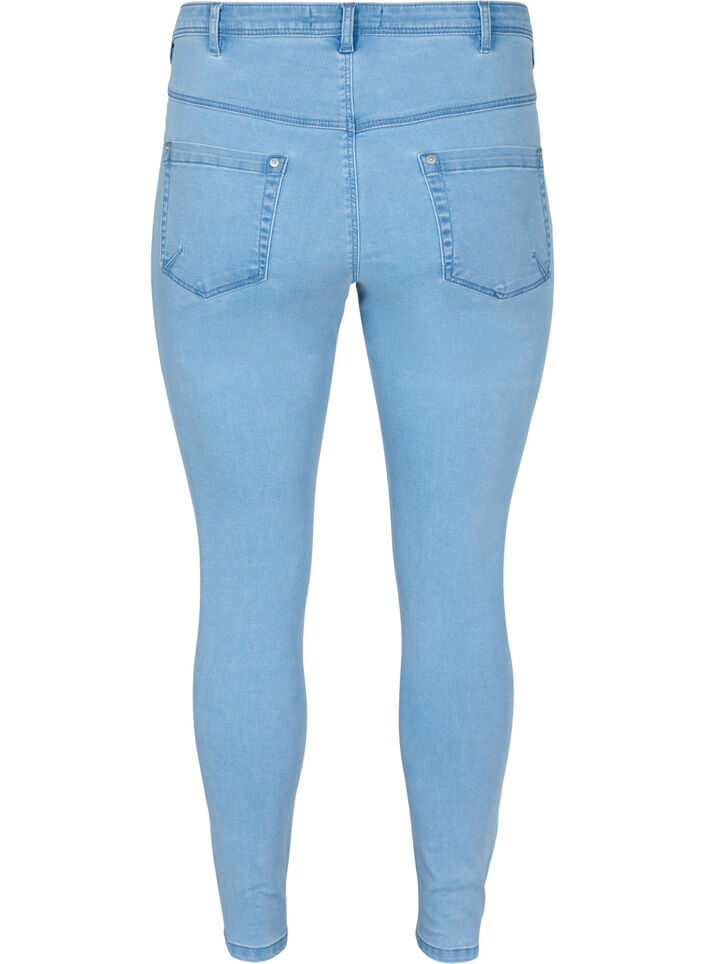 Cropped Amy Jeans mit Reißverschluss, Blau, Packshot image number 1