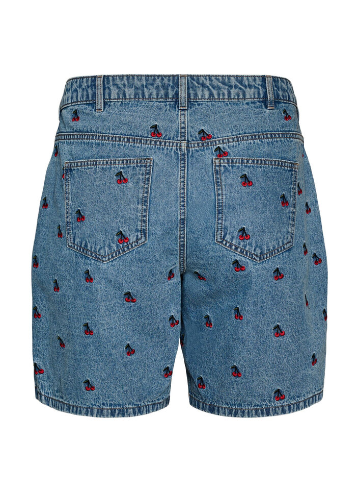 Bestickte Denimshorts, Blau, Packshot image number 1