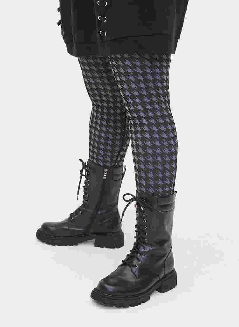 Seamless Leggings mit Hahnentrittmuster, Houndstooth, Model image number 0