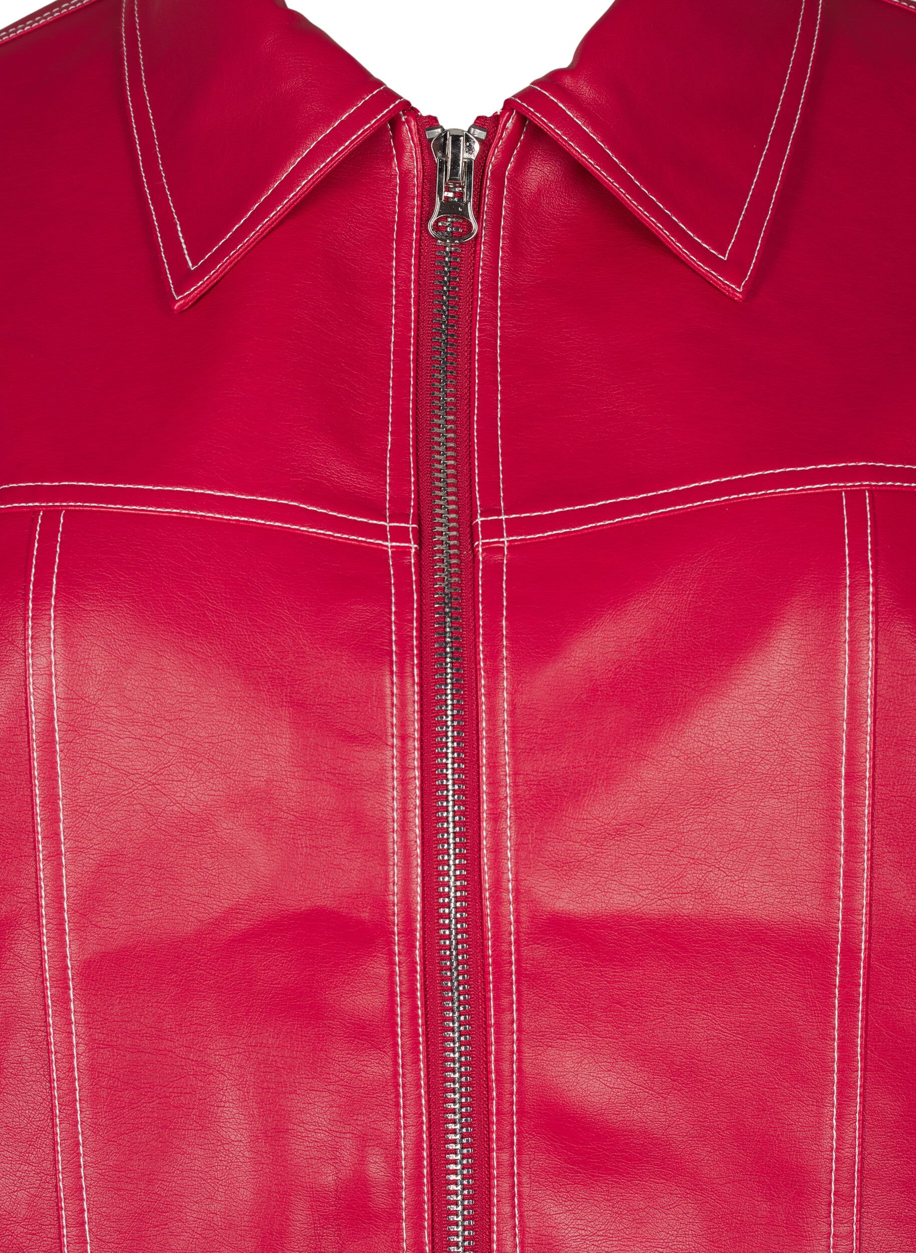 ZizziBomberjacke aus Kunstleder, Rhythmic Red, Packshot image number 2