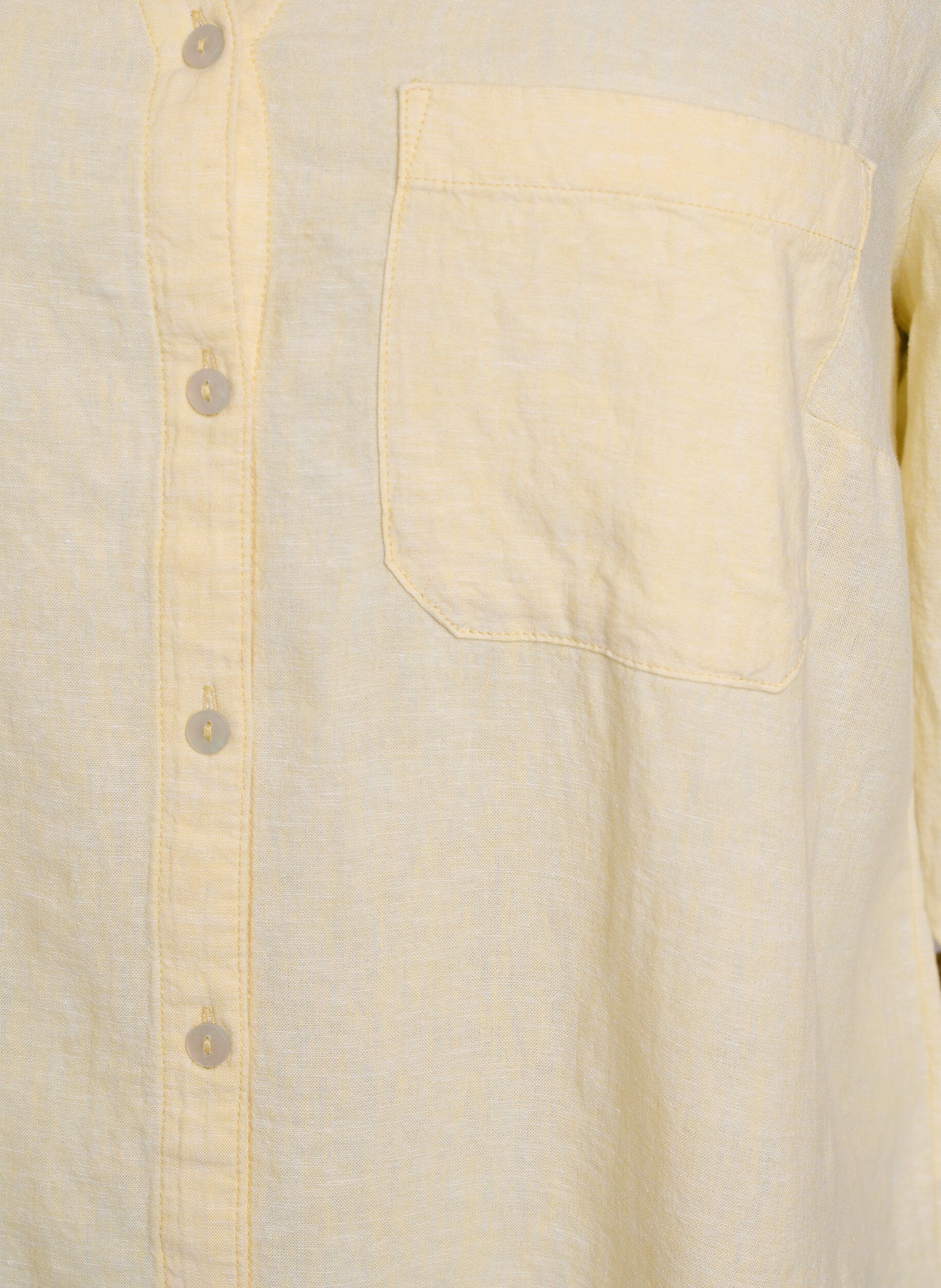 ZizziBluse aus Leinen und Viskose mit 3/4-&Auml;rmeln, Gelb, Packshot image number 2