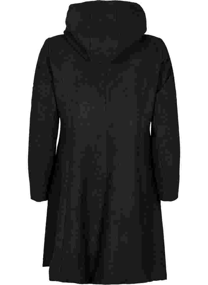 Mantel mit Kapuze in A-Form, Black, Packshot image number 1