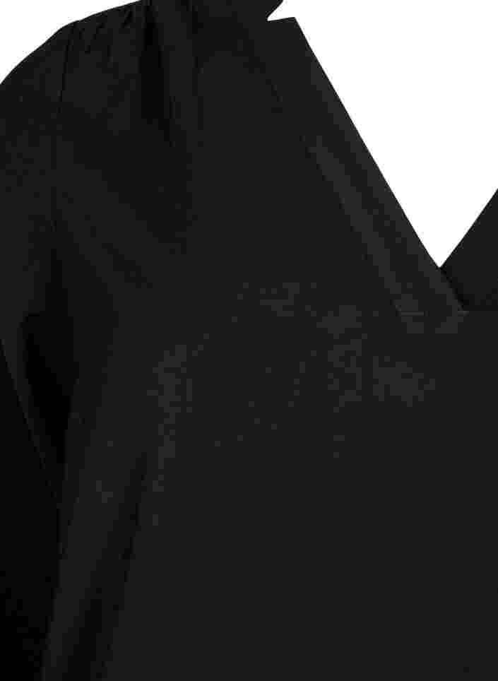 Viskosebluse mit V-Ausschnitt, Black, Packshot image number 2
