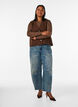 Meshbluse mit langen &Auml;rmeln, Braun, Model image number 1