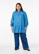 Gestufte Tunika aus TENCEL™-Denim mit Streifenmuster, Blau, Model image number 1