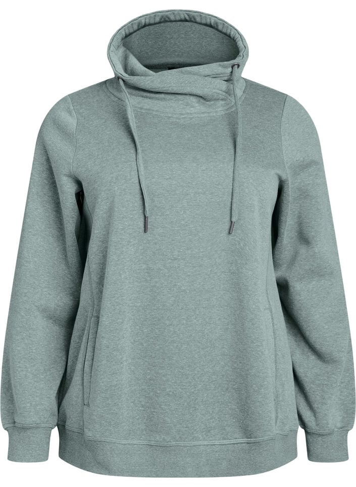 Sweatshirt mit Stehkragen und Taschen, Gr&uuml;n, Packshot image number 0