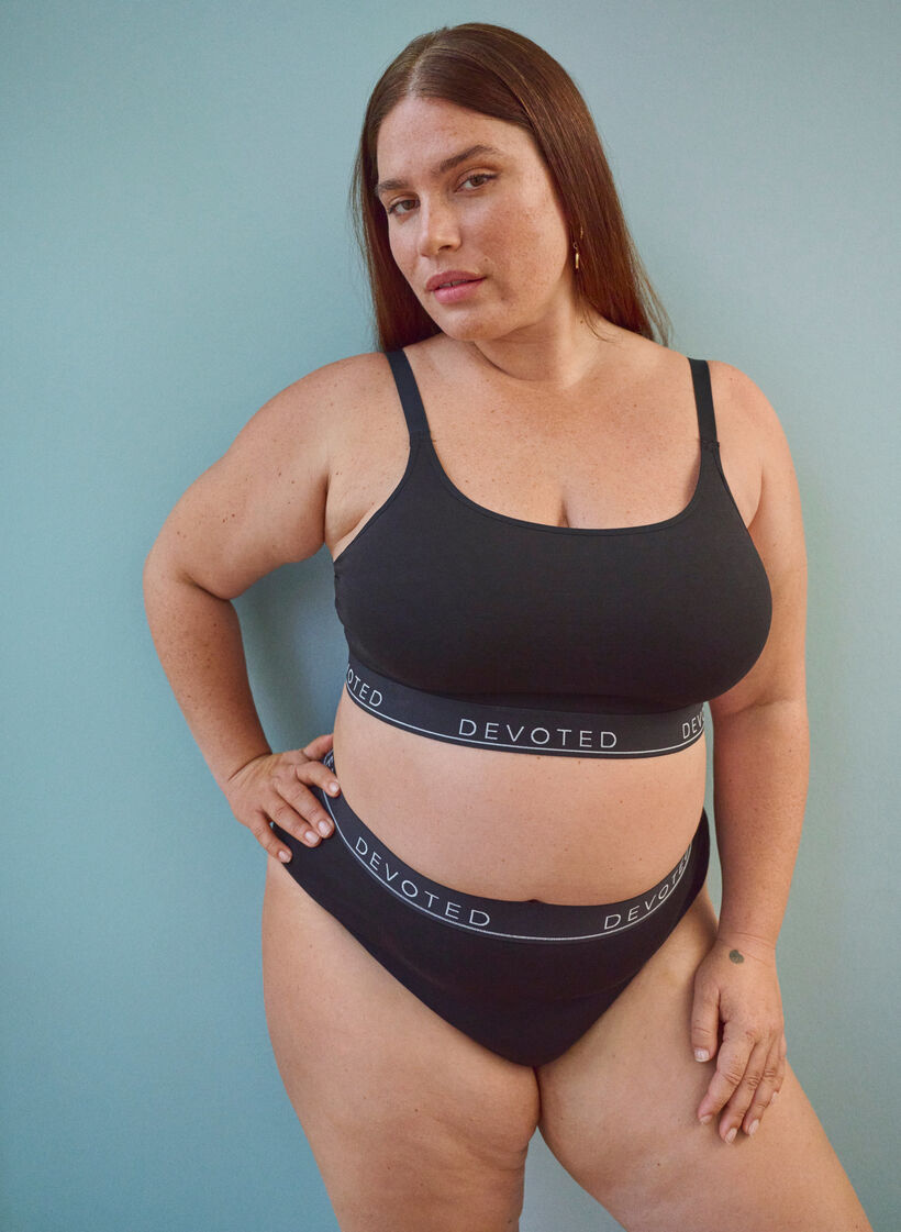 Baumwoll-G-String mit regulärer Taille, Schwarz, Image image number 0