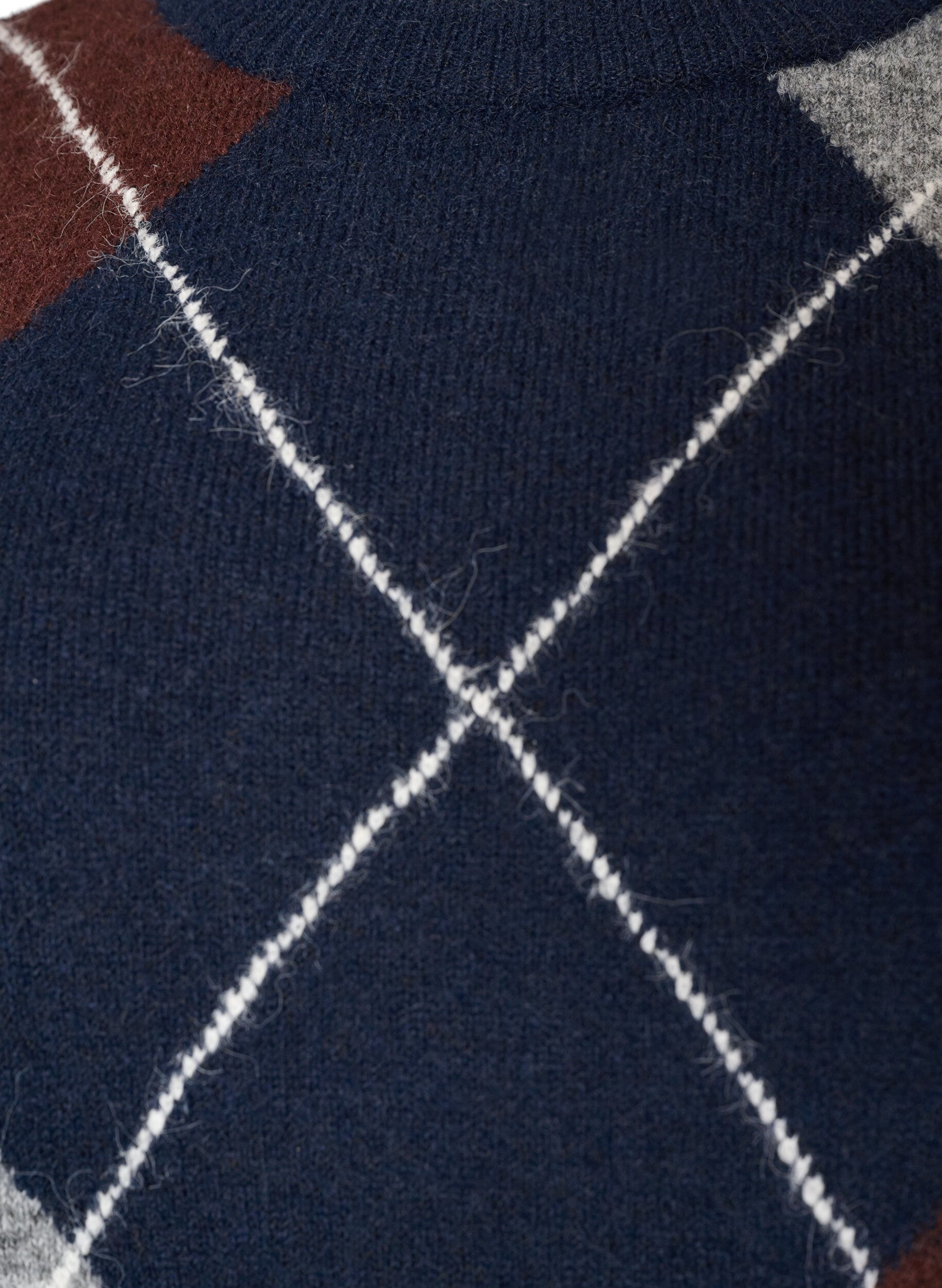 ZizziStrickkleid mit gro&szlig;em Karomuster, Blau, Packshot image number 2