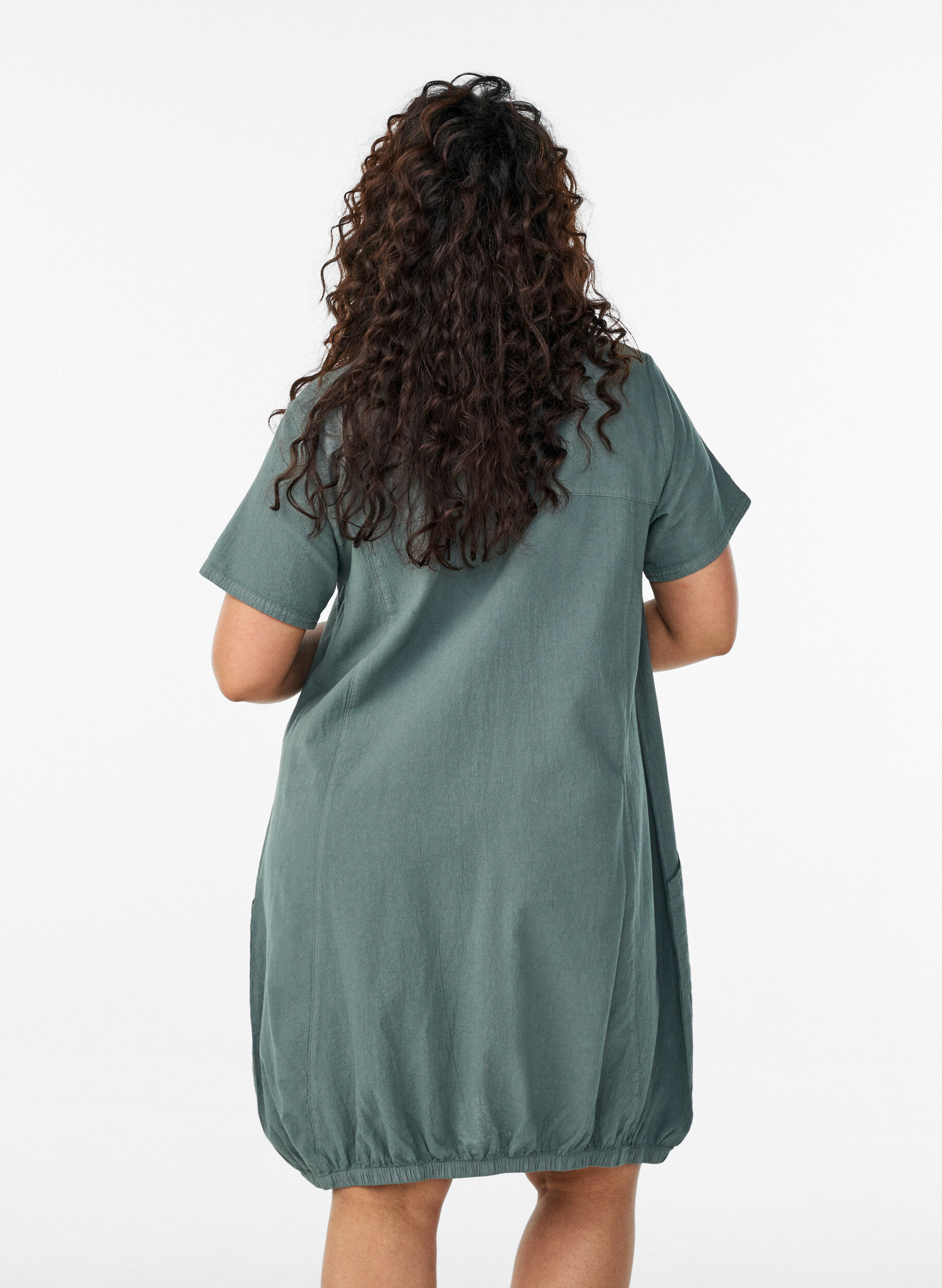 ZizziKurzarm Kleid aus Baumwolle, Gr&uuml;n, Model image number 2