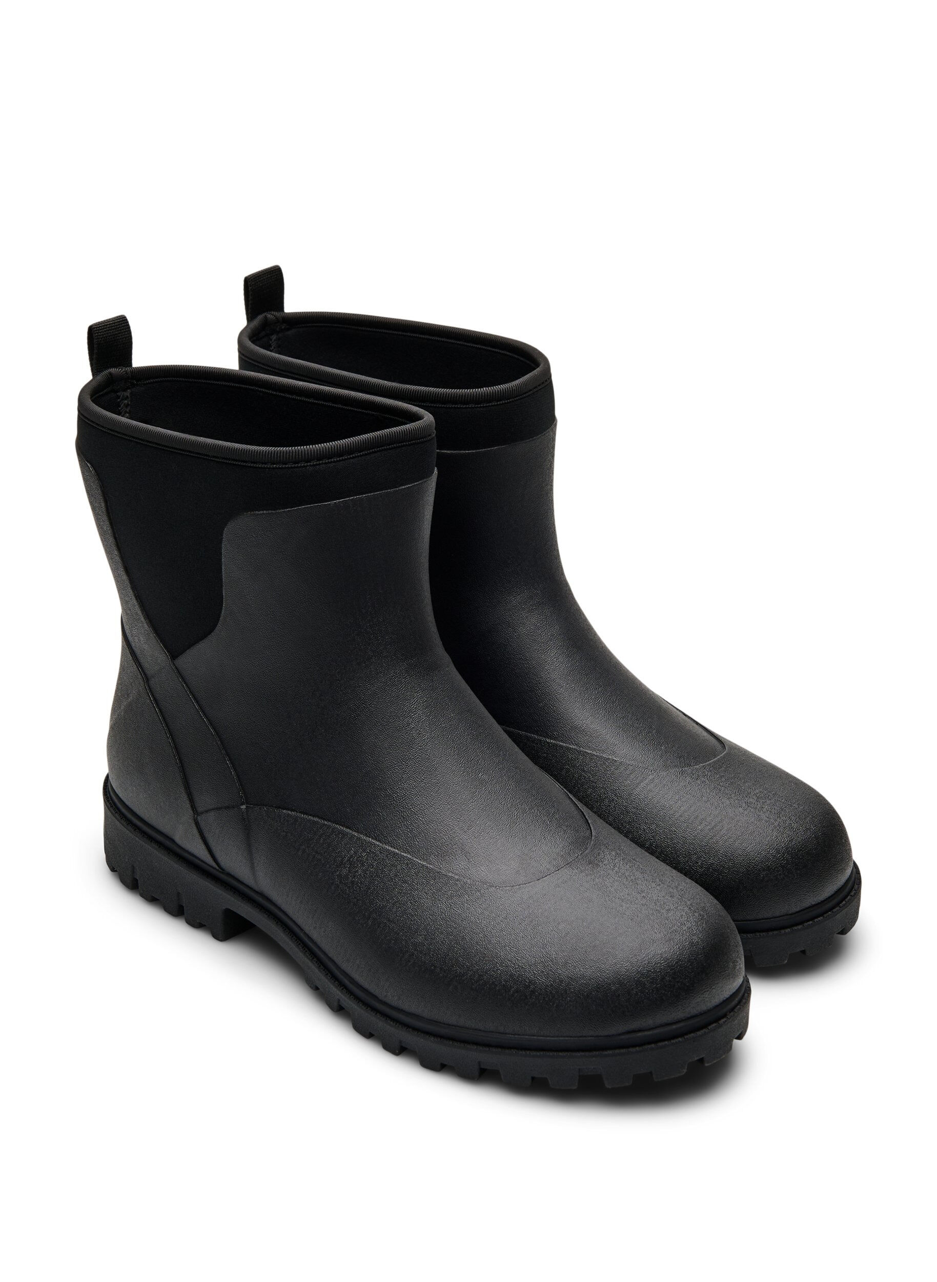ZizziKurze Stiefel mit weitem Schaft aus elastischem Neopren, Black, Packshot image number 1