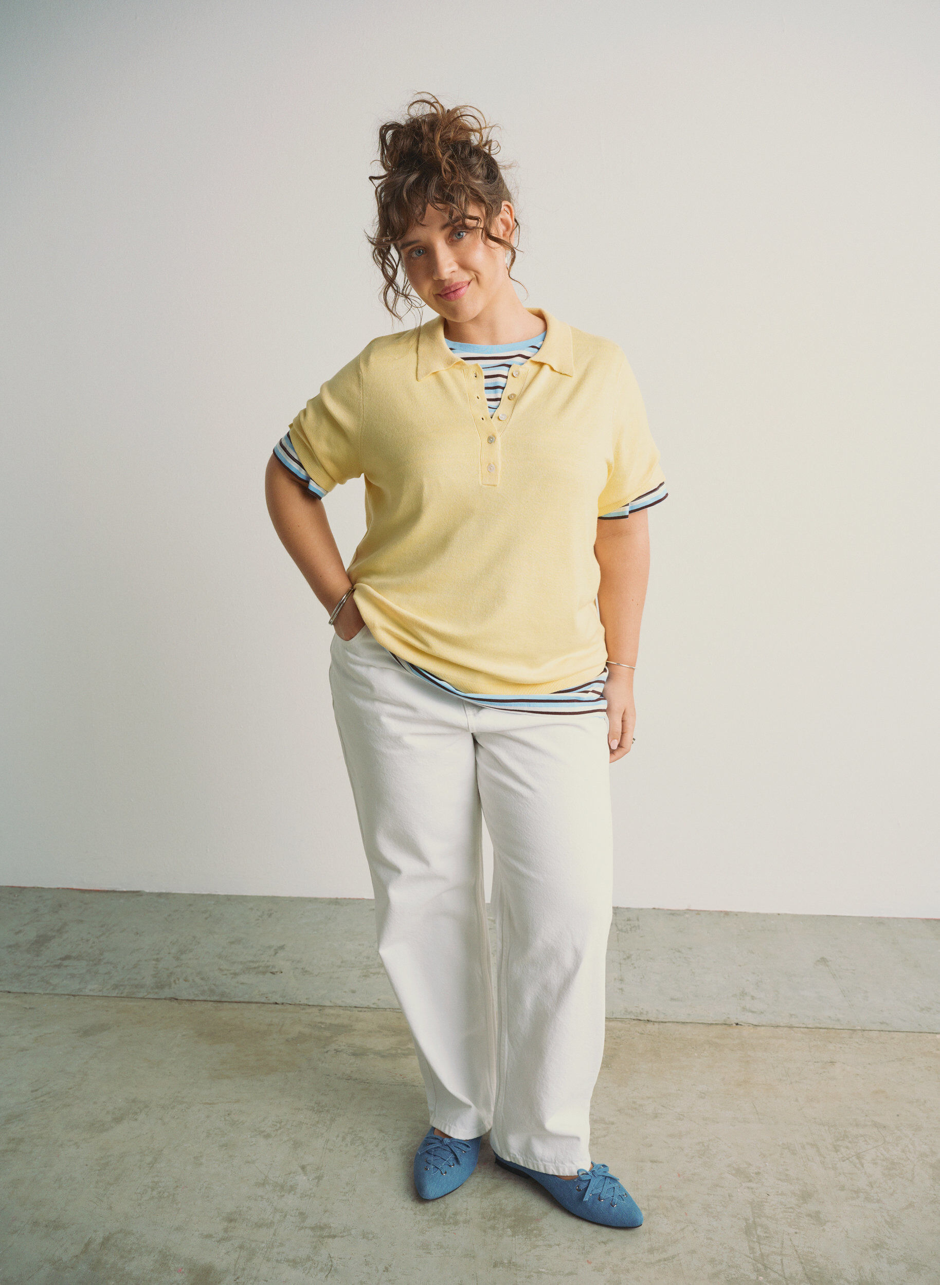 ZizziJeans in gerader Passform mit Bindeg&uuml;rtel, Wei&szlig;, Image image number 0