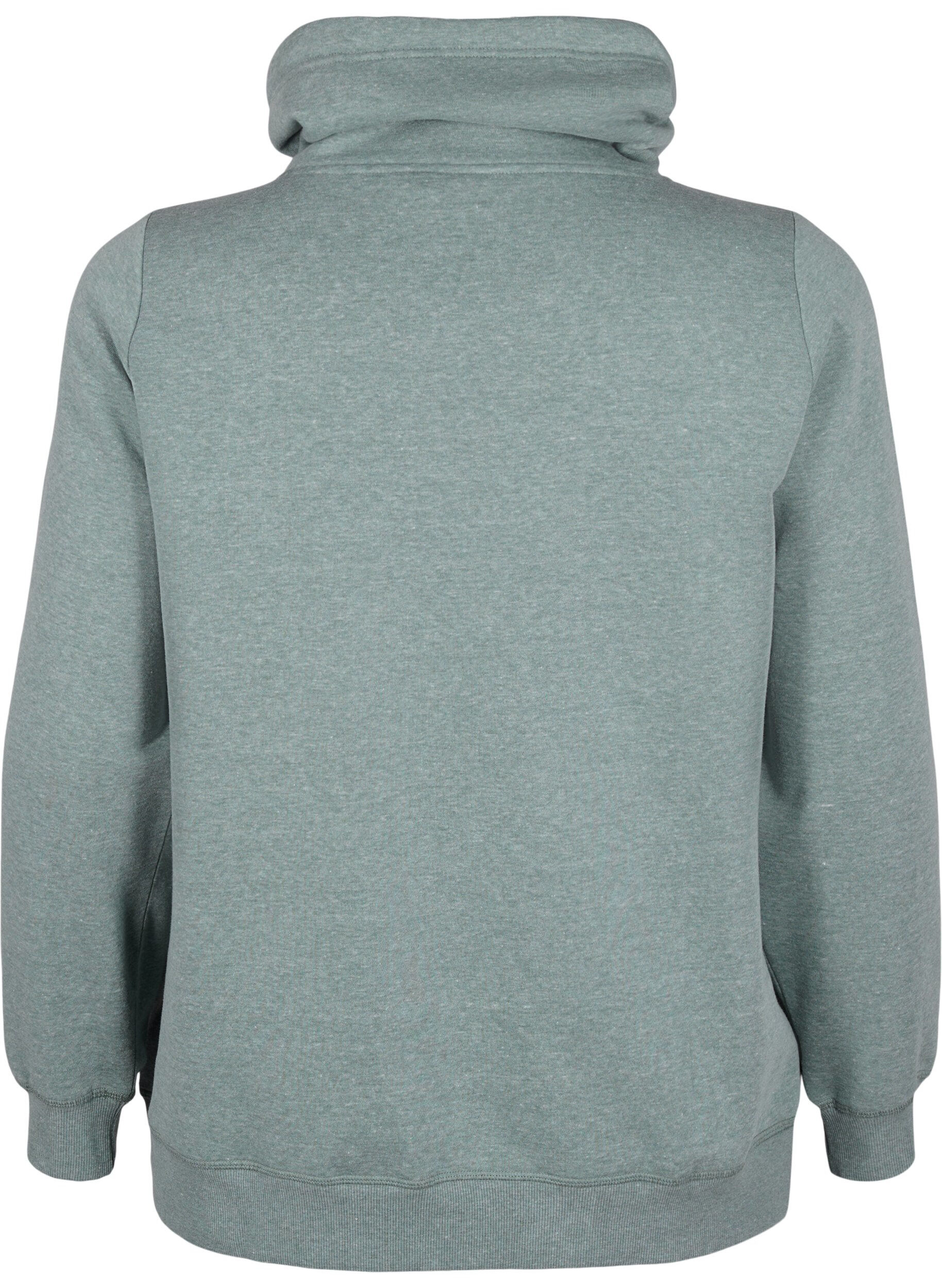 ZizziFLASH - Sweatshirt mit Stehkragen, Balsam Green Melange, Packshot image number 1