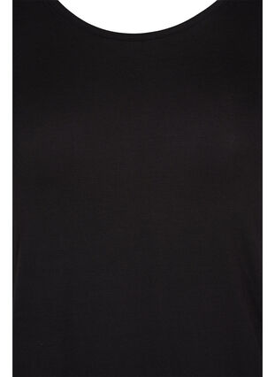 Kurzarm Kleid aus Viskose mit Rückendetail , Black, Packshot image number 2