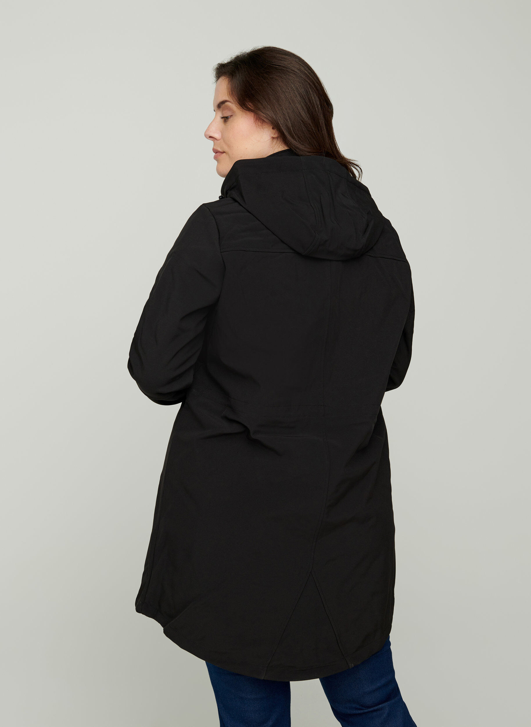 ZizziSoftshelljacke mit Kapuze, Black solid, Model image number 2