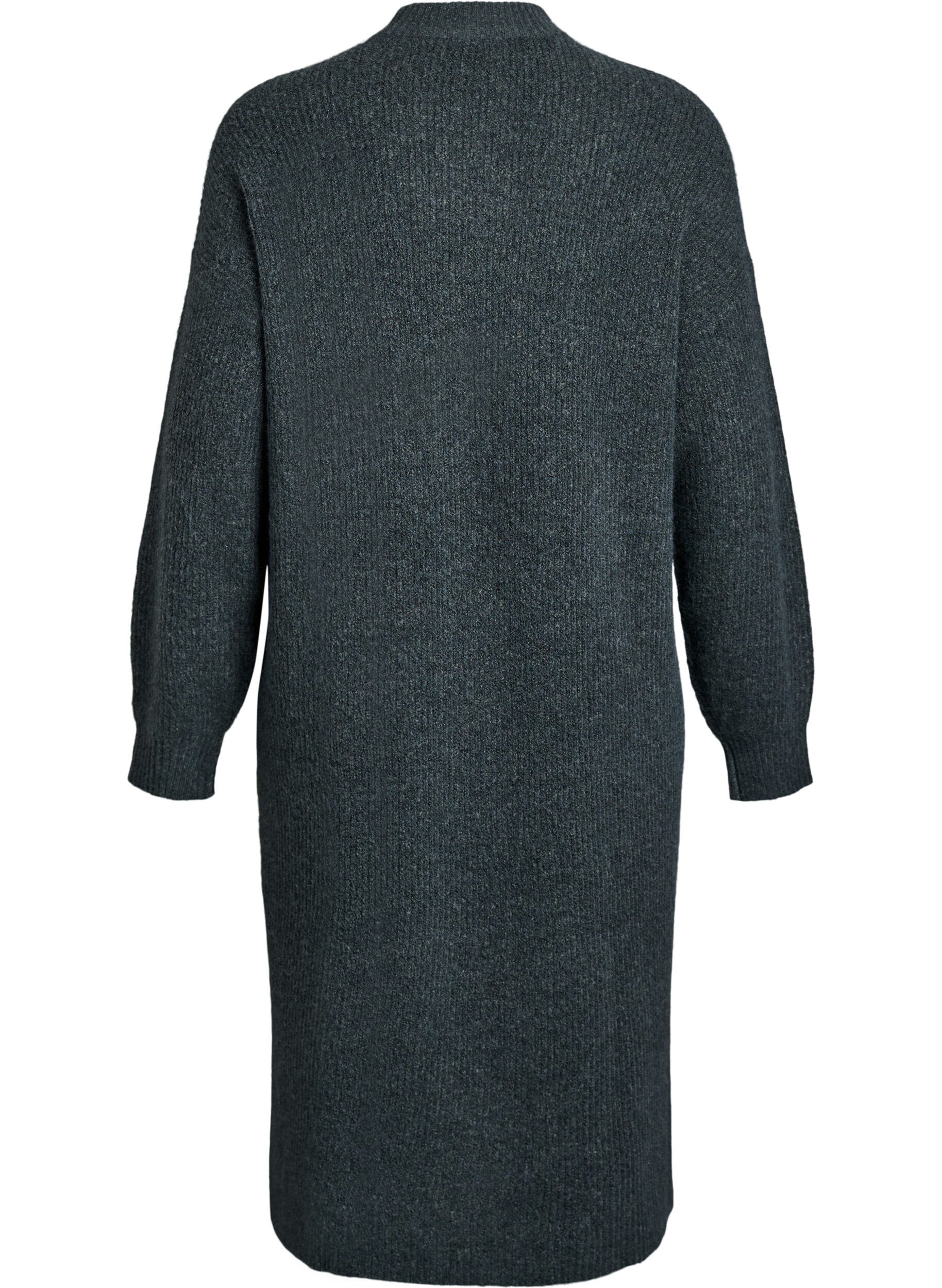 ZizziLanges Strickkleid mit hohem Kragen, Gr&uuml;n, Packshot image number 1