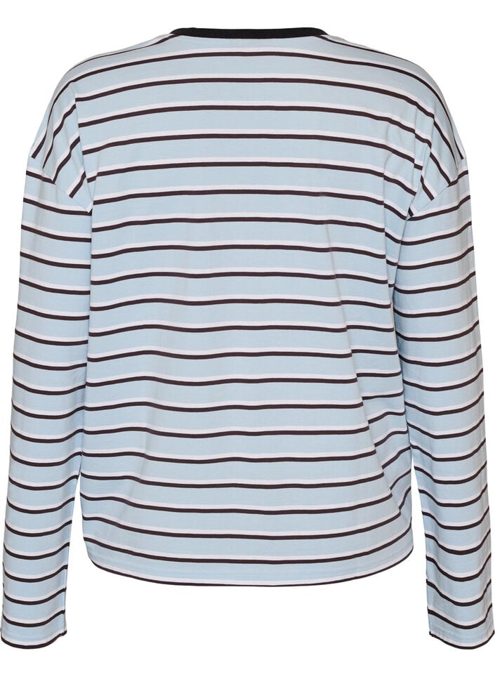 Basic T-Shirt mit langen &Auml;rmeln, Blau, Packshot